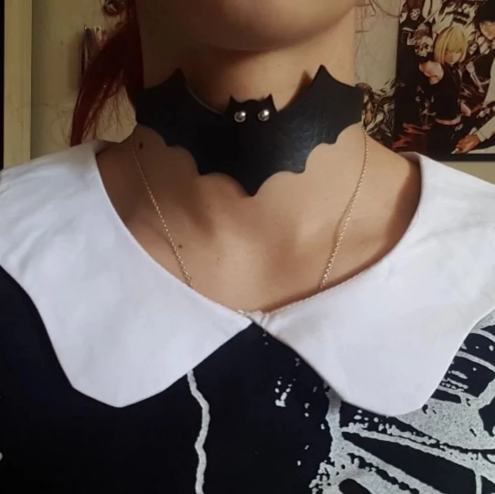 Black Bat Collar Choker Necklace